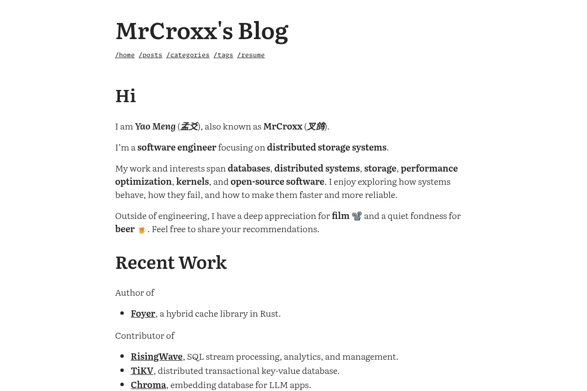 MrCroxx's Blog