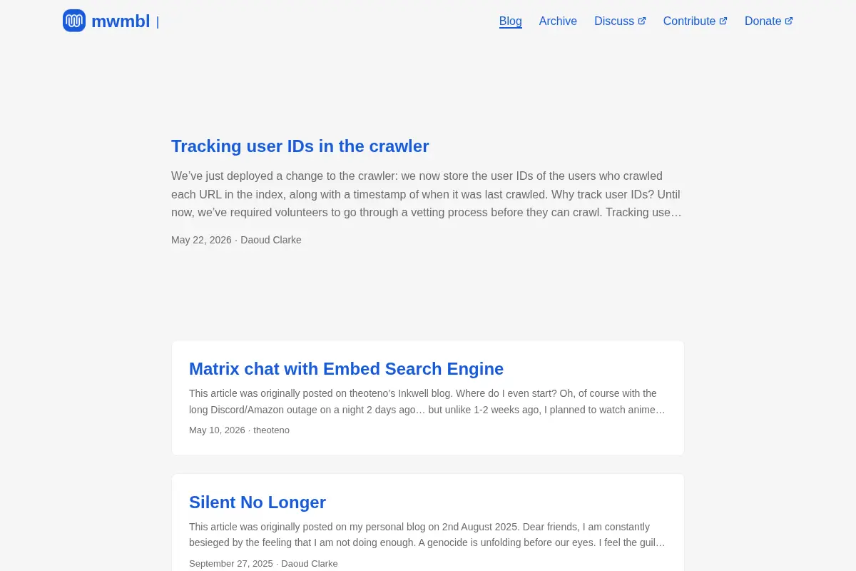 mwmbl Blog