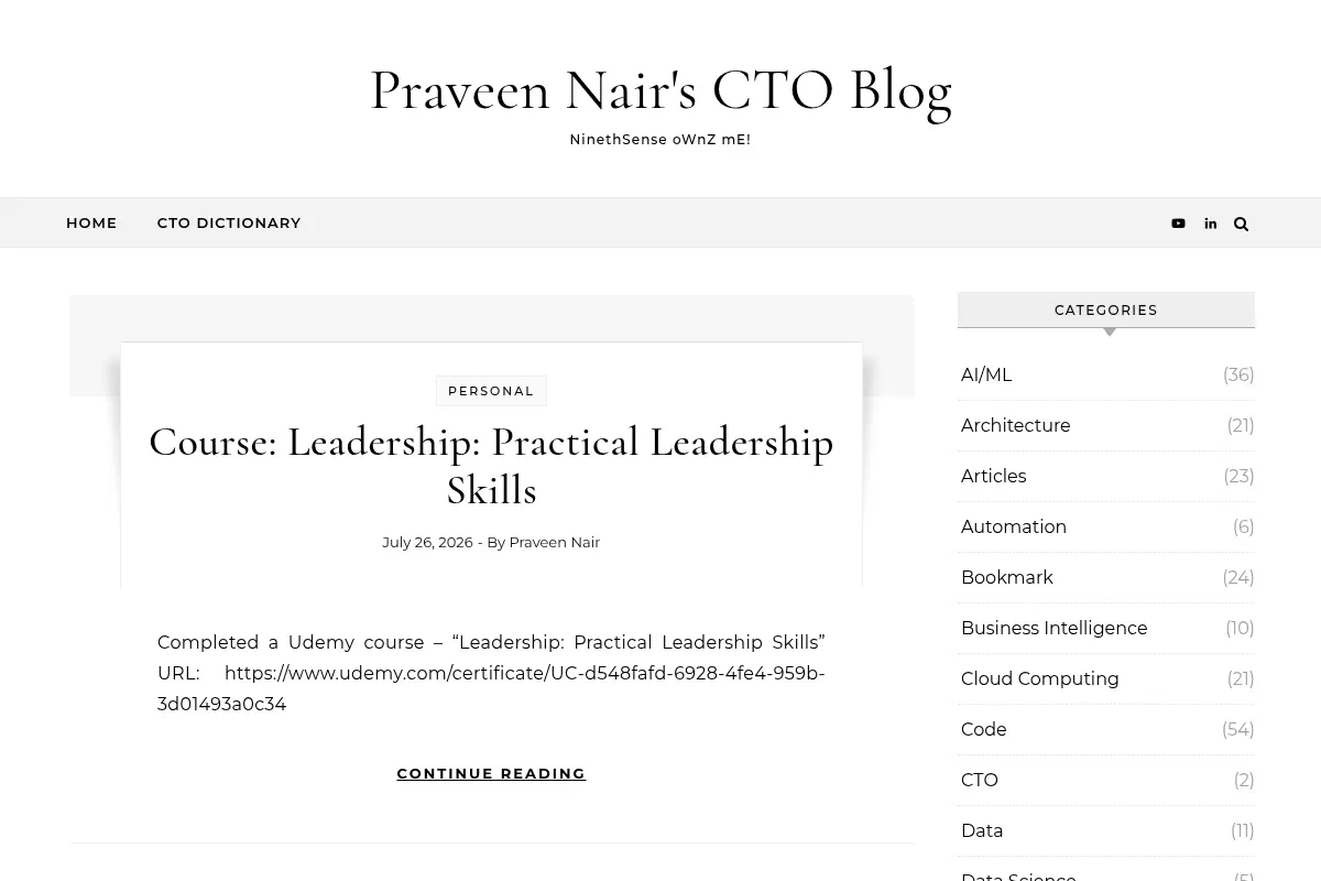 Praveen Nair's CTO Blog
