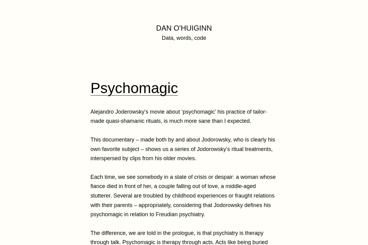 Dan O'Huiginn – Data, words, code