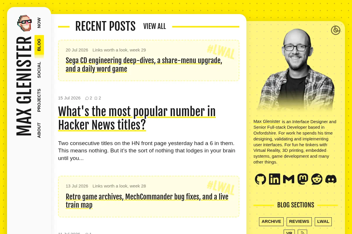 Blog — Max Glenister