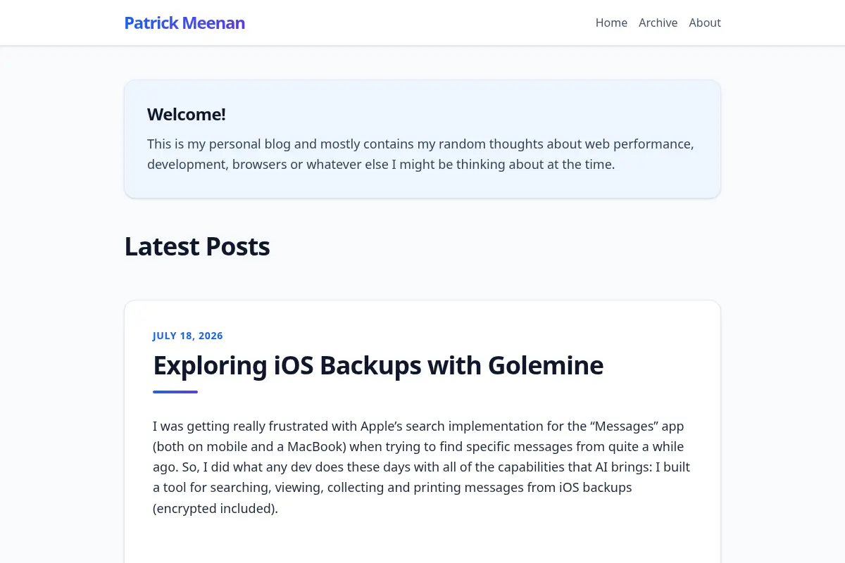 Patrick Meenan's Blog