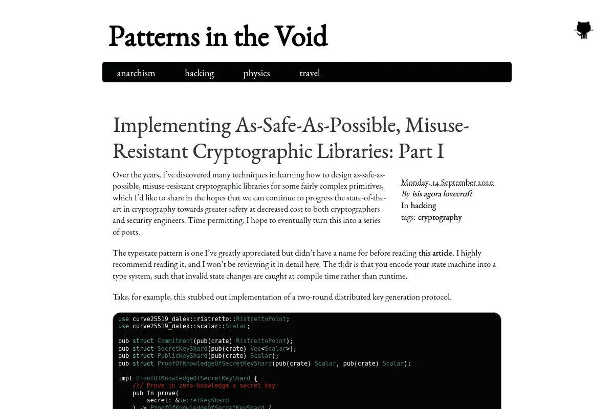 Patterns in the Void