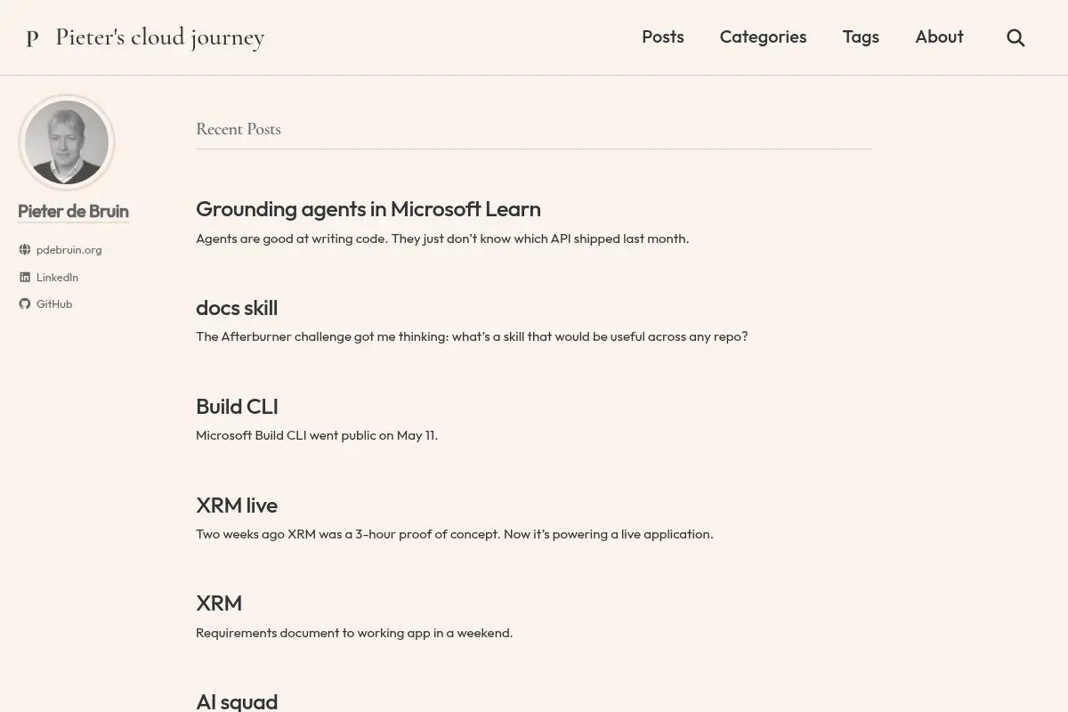Pieter’s cloud journey