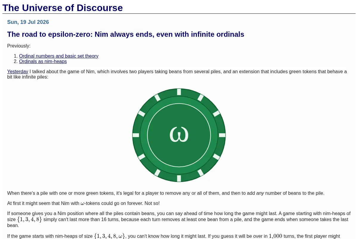 The Universe of Discourse
