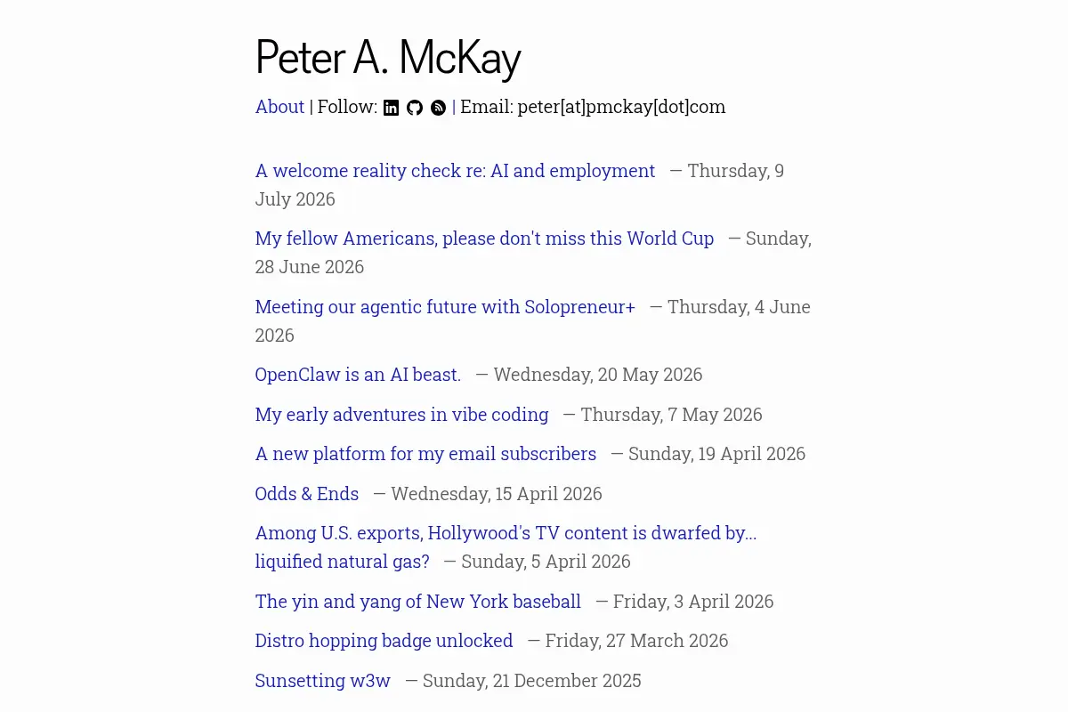 Peter A. McKay’s Blog