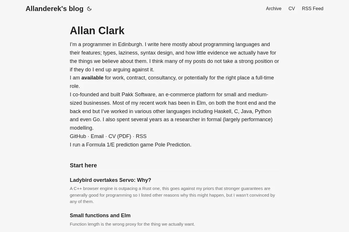 Allanderek's blog