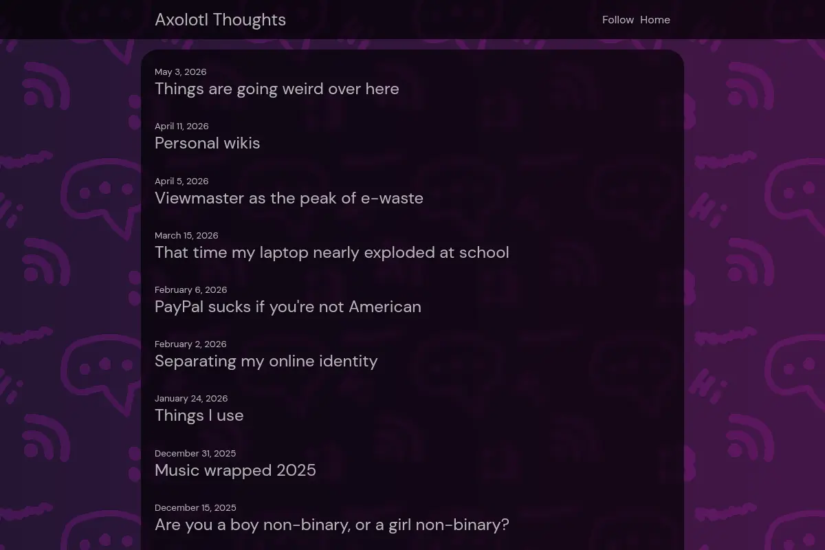 Axolotl Thoughts