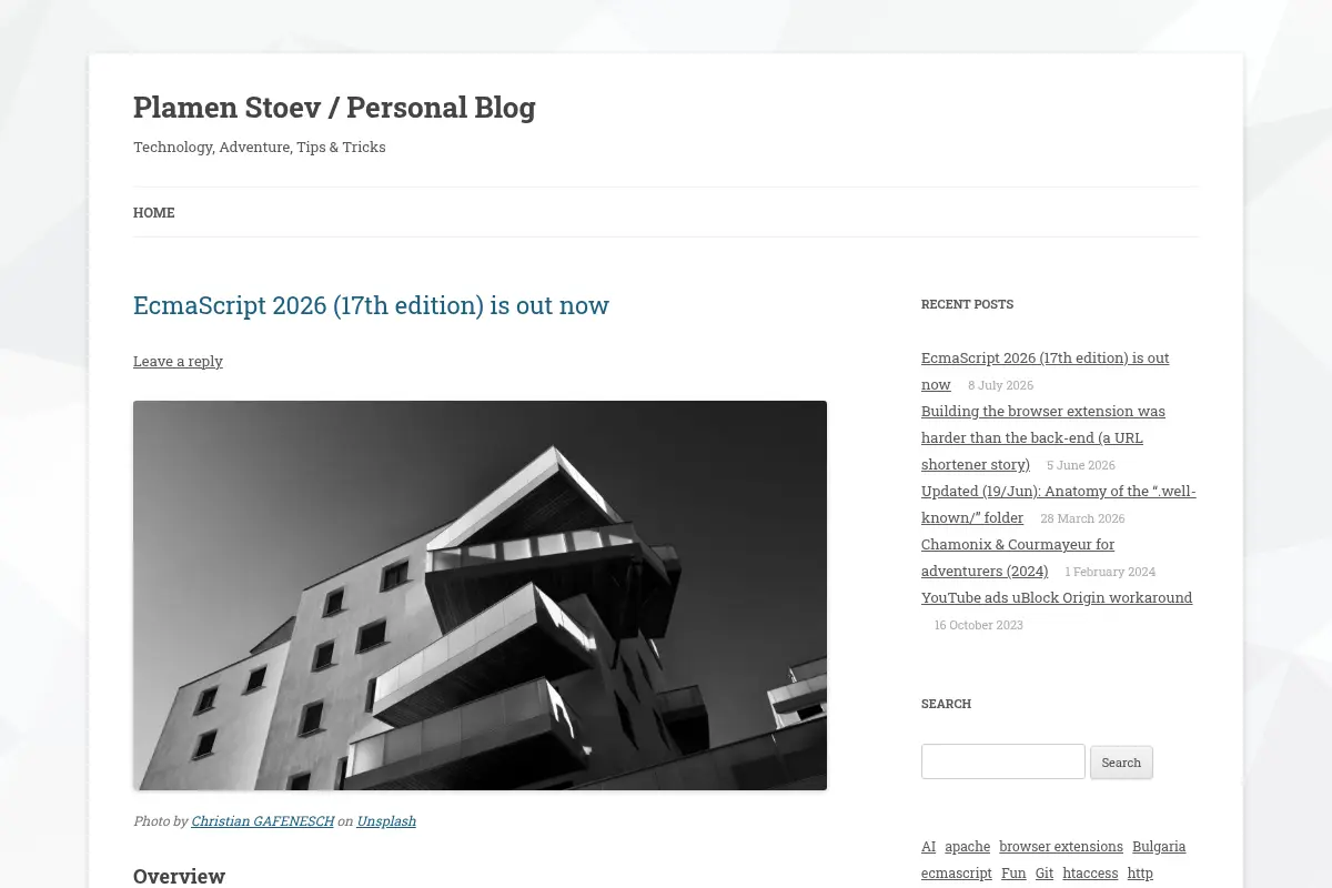 Plamen Stoev / Personal Blog