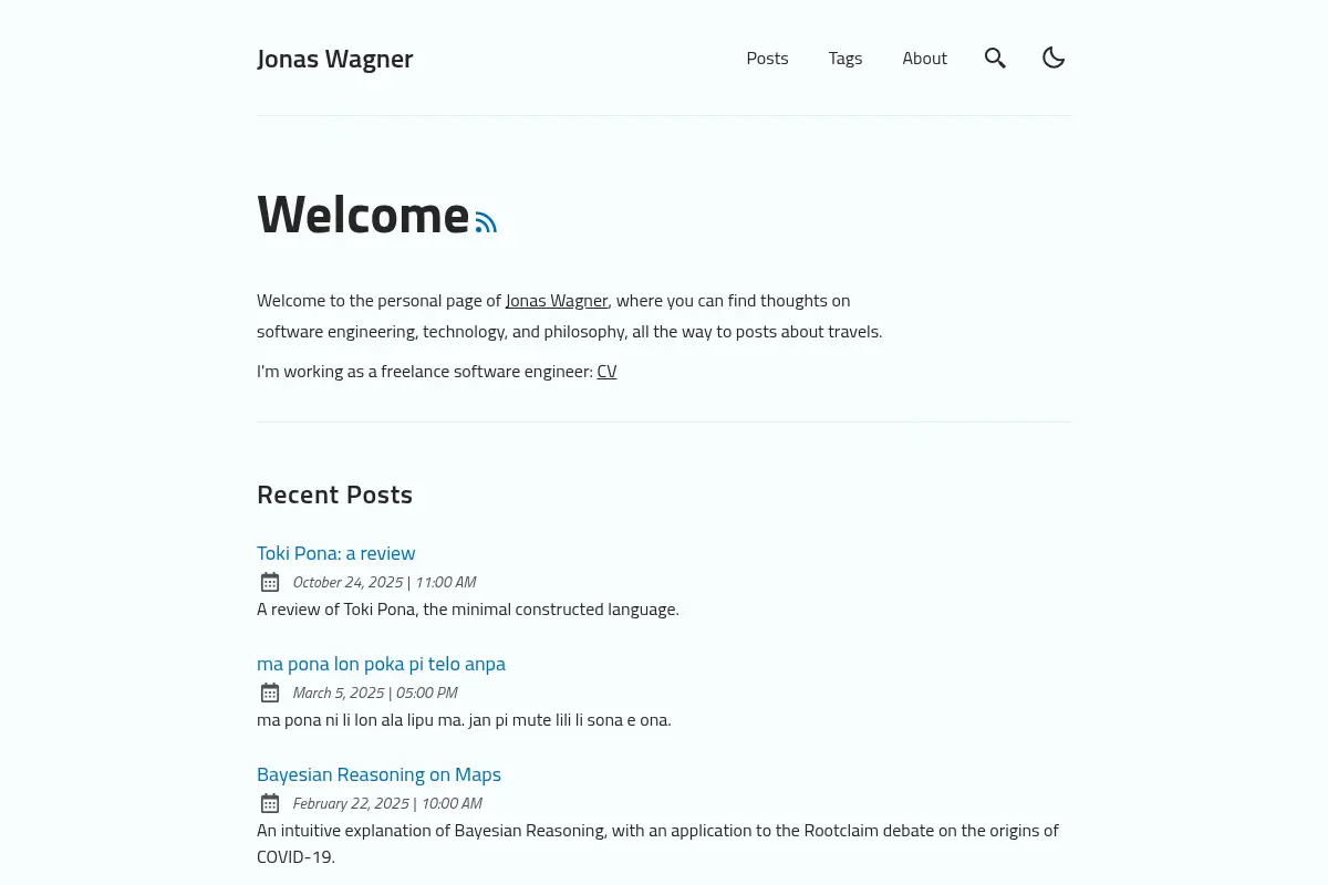 Jonas Wagner's personal page