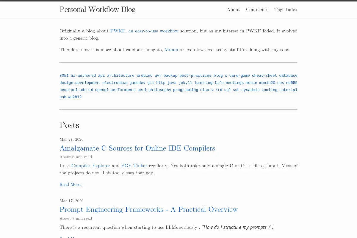 Personal Workflow Blog