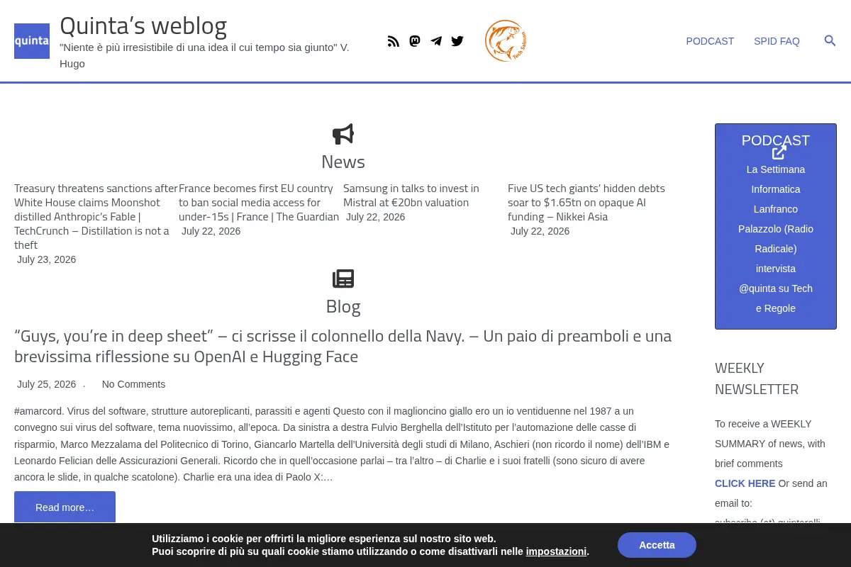 Quinta’s weblog – "Niente è più irresistibile di una idea il cui tempo sia giunto" V. Hugo