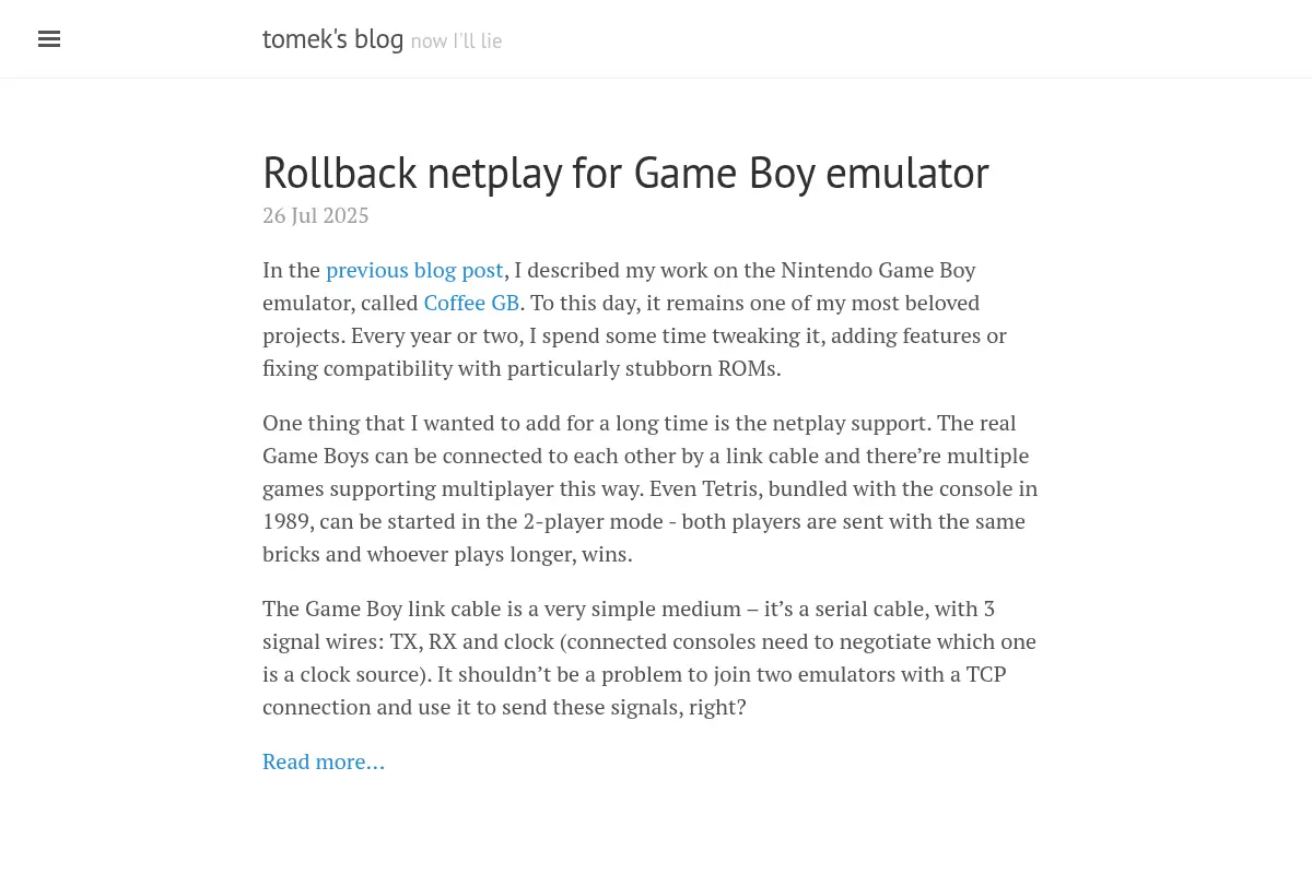 tomek's blog · now I'll lie