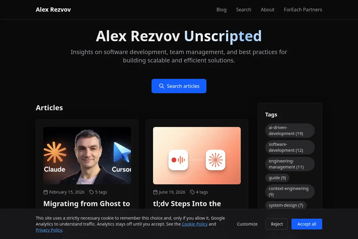 Alex Rezvov's Blog