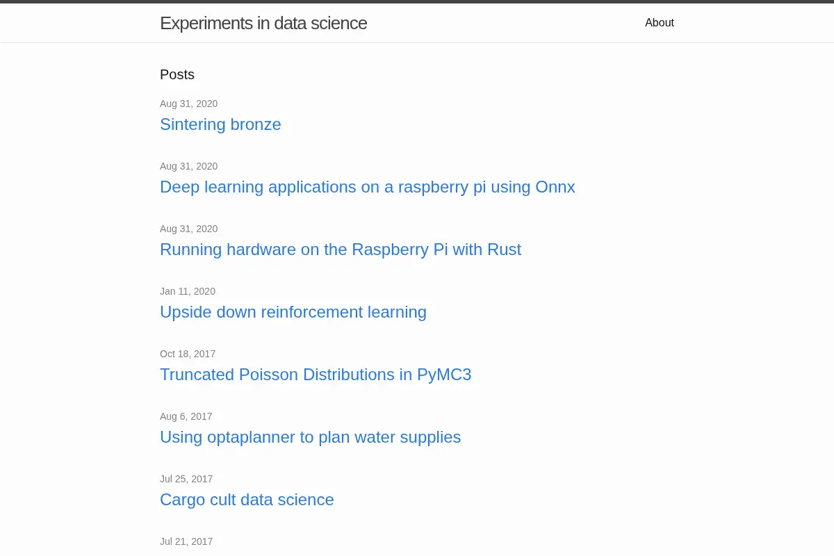 Experiments in data science