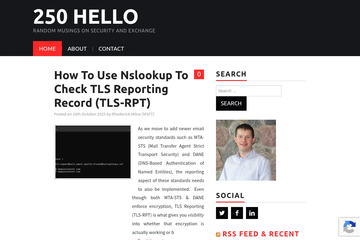 250 Hello - Random Musings on Security and Exchange