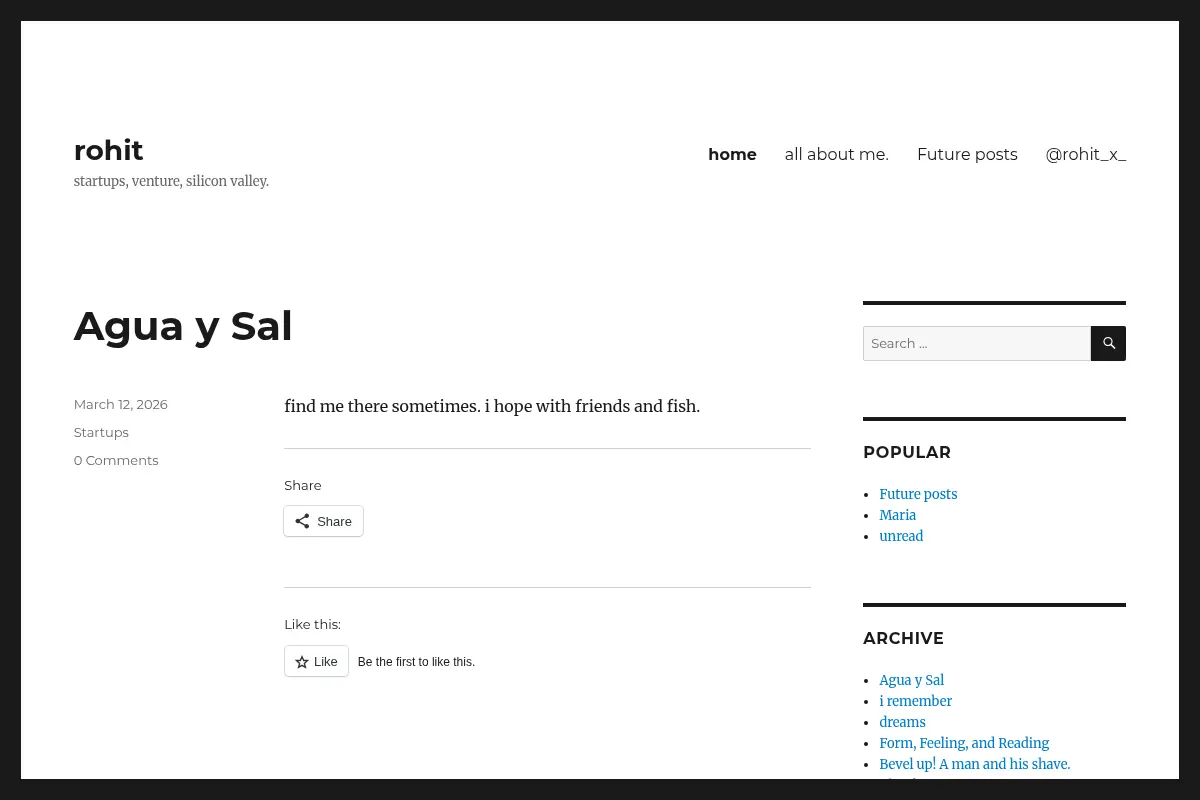 rohit – startups, venture, silicon valley.