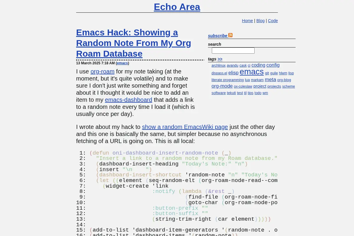 Echo Area