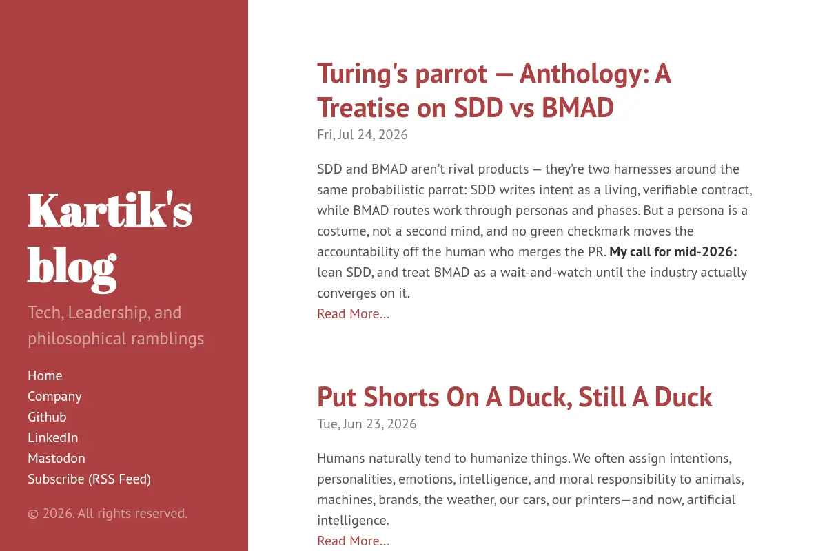 Kartik's blog