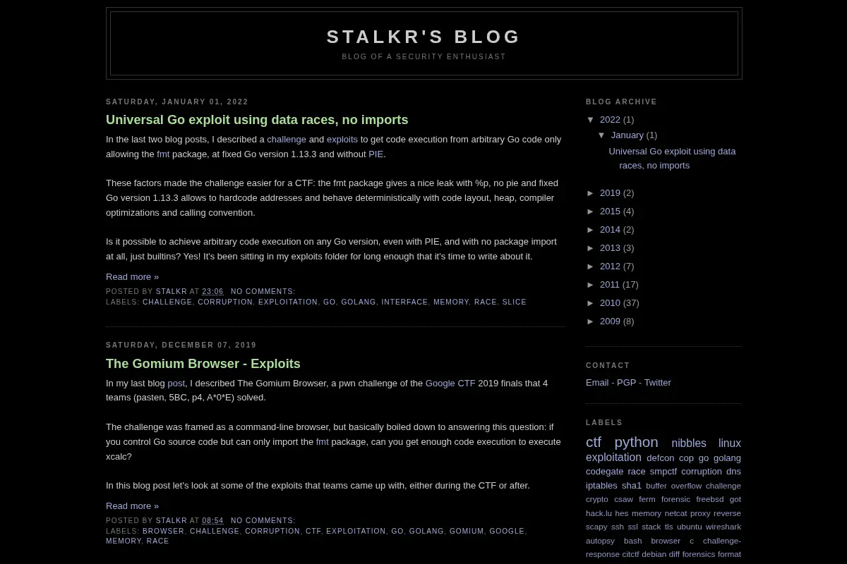 StalkR's Blog