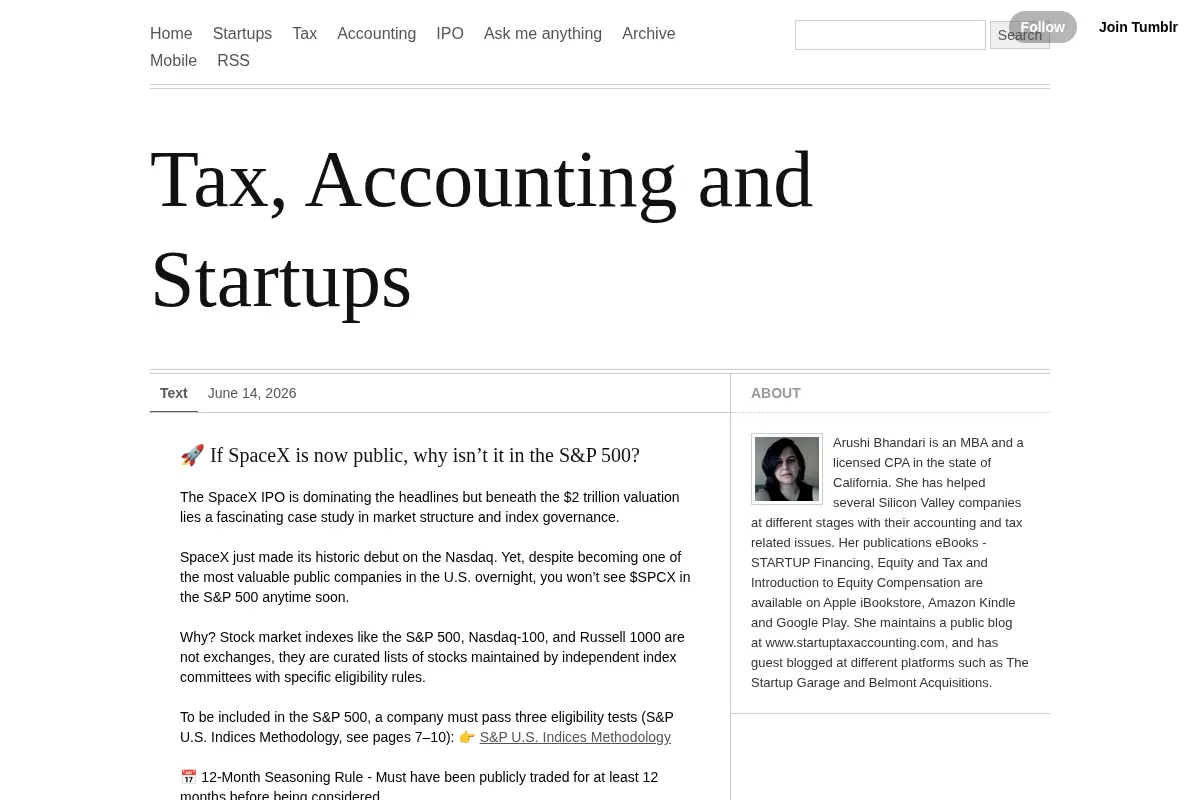 Tax, Accounting and Startups