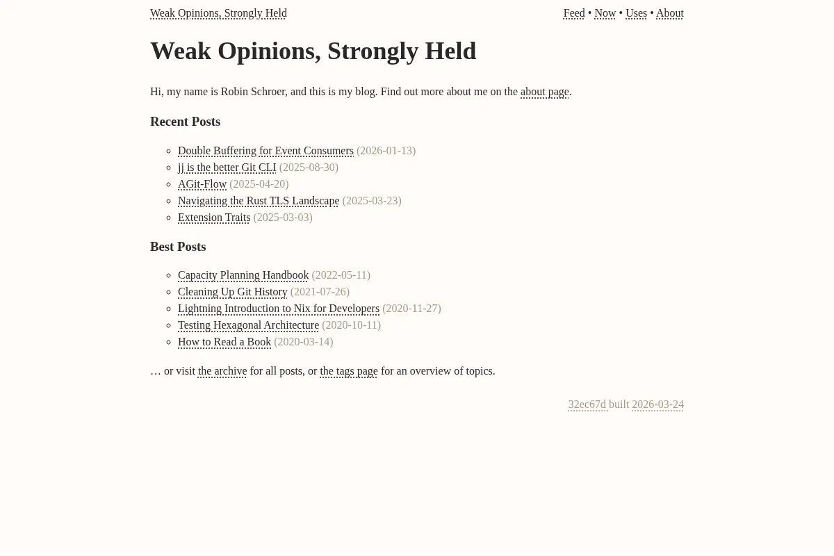 Weak Opinions, Strongly Held
