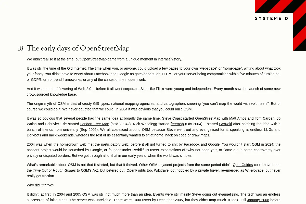 The early days of OpenStreetMap