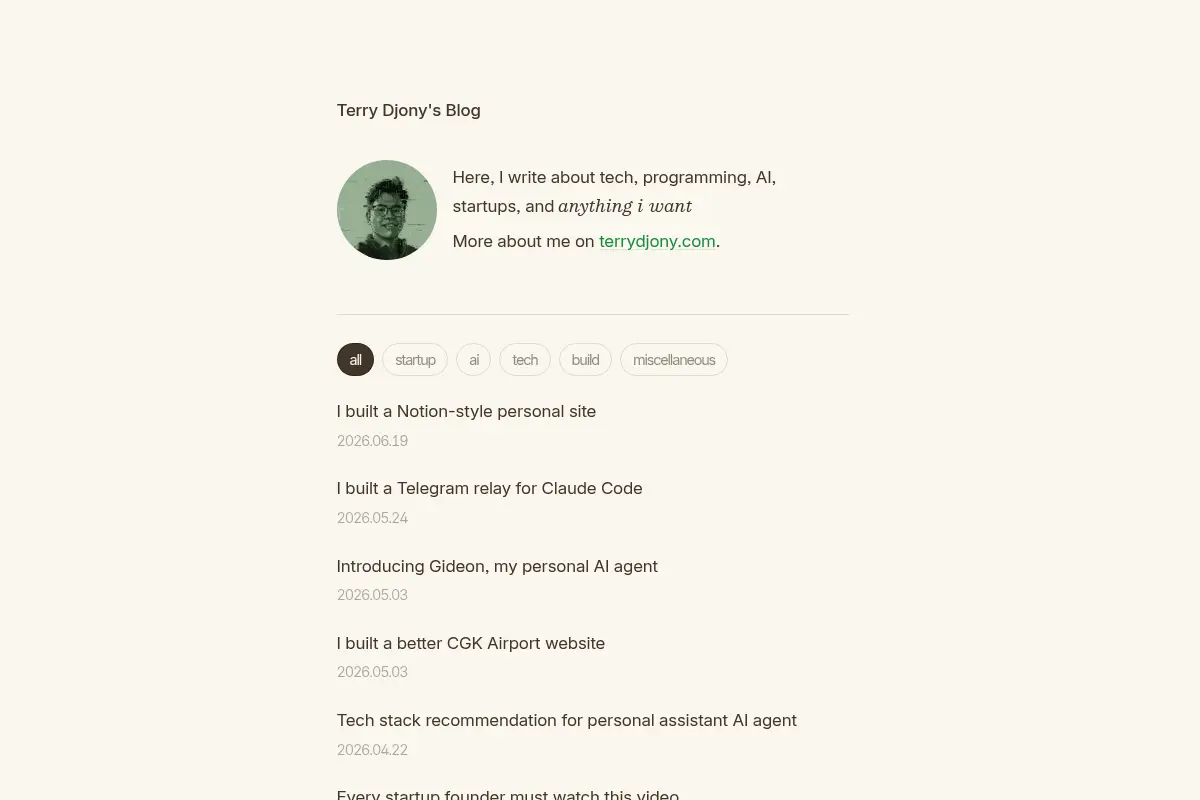 Terry Djony's Blog