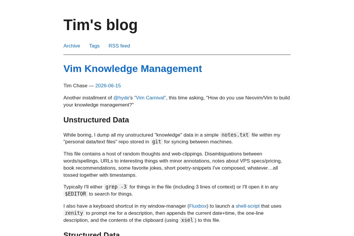 Tim's blog