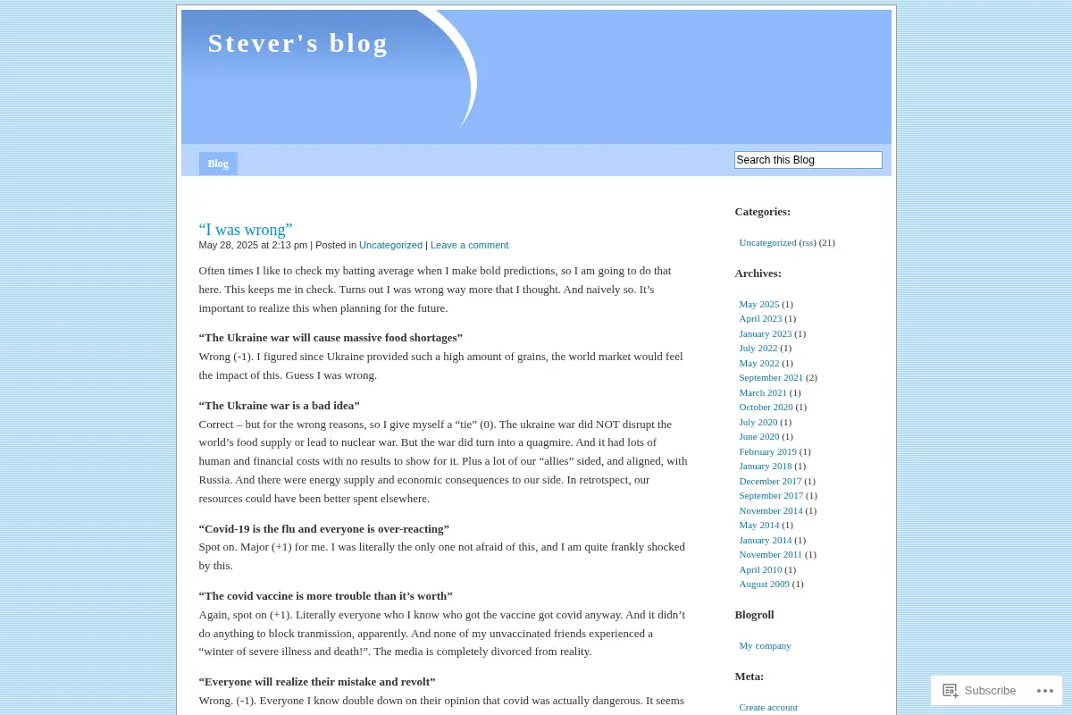 Stever's blog