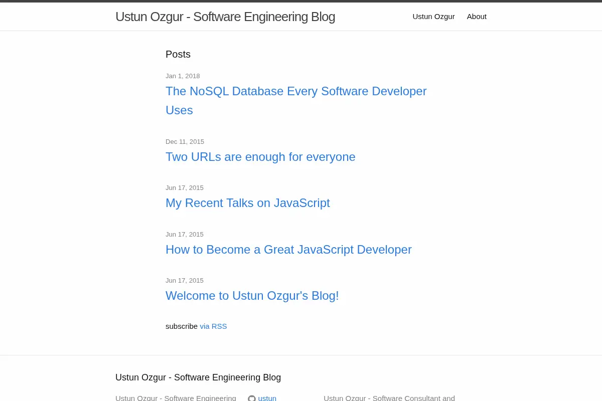 Ustun Ozgur - Software Engineering Blog