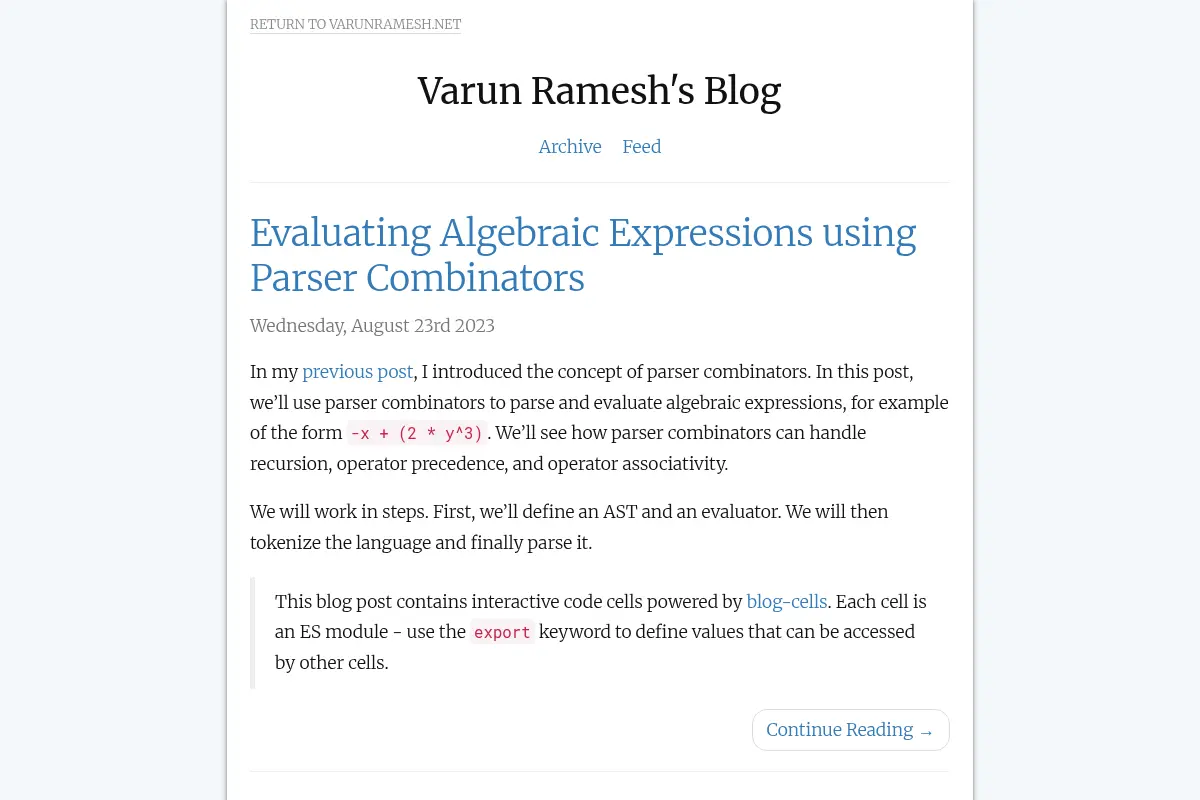Varun Ramesh's Blog