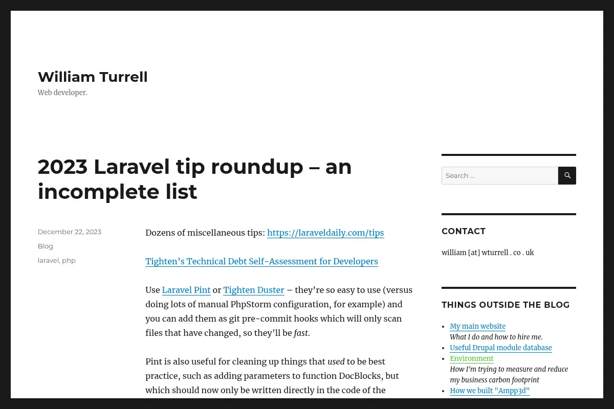 William Turrell – Web developer.