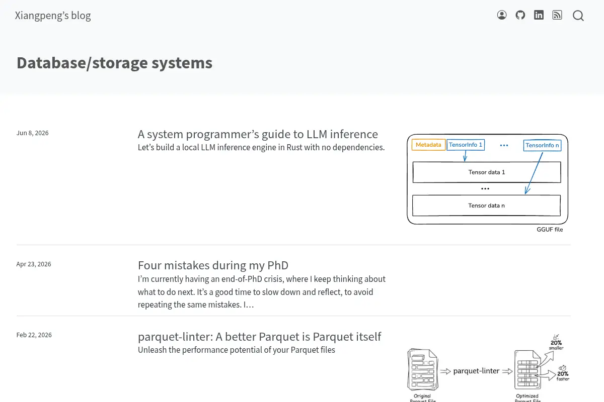 Database/storage systems – Xiangpeng's blog