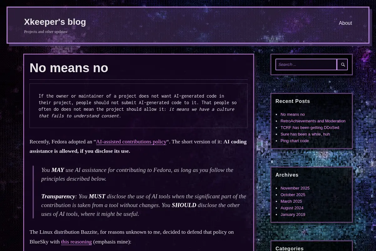 Xkeeper's blog – Projects and other updates