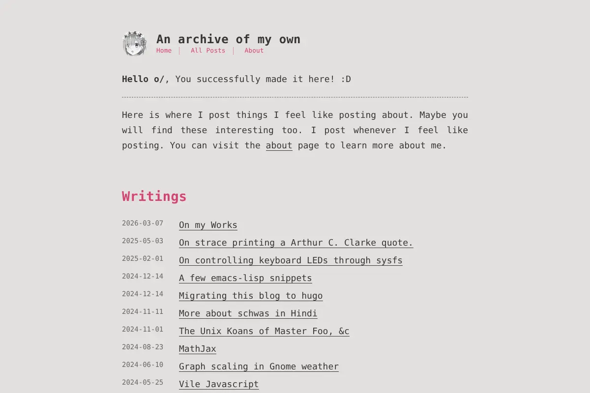 An archive of my own