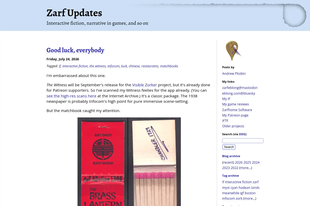 Zarf Updates