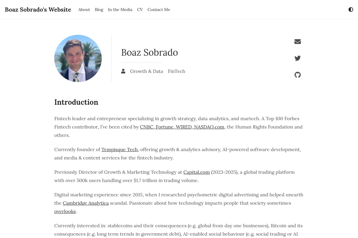 Boaz Sobrado's Website