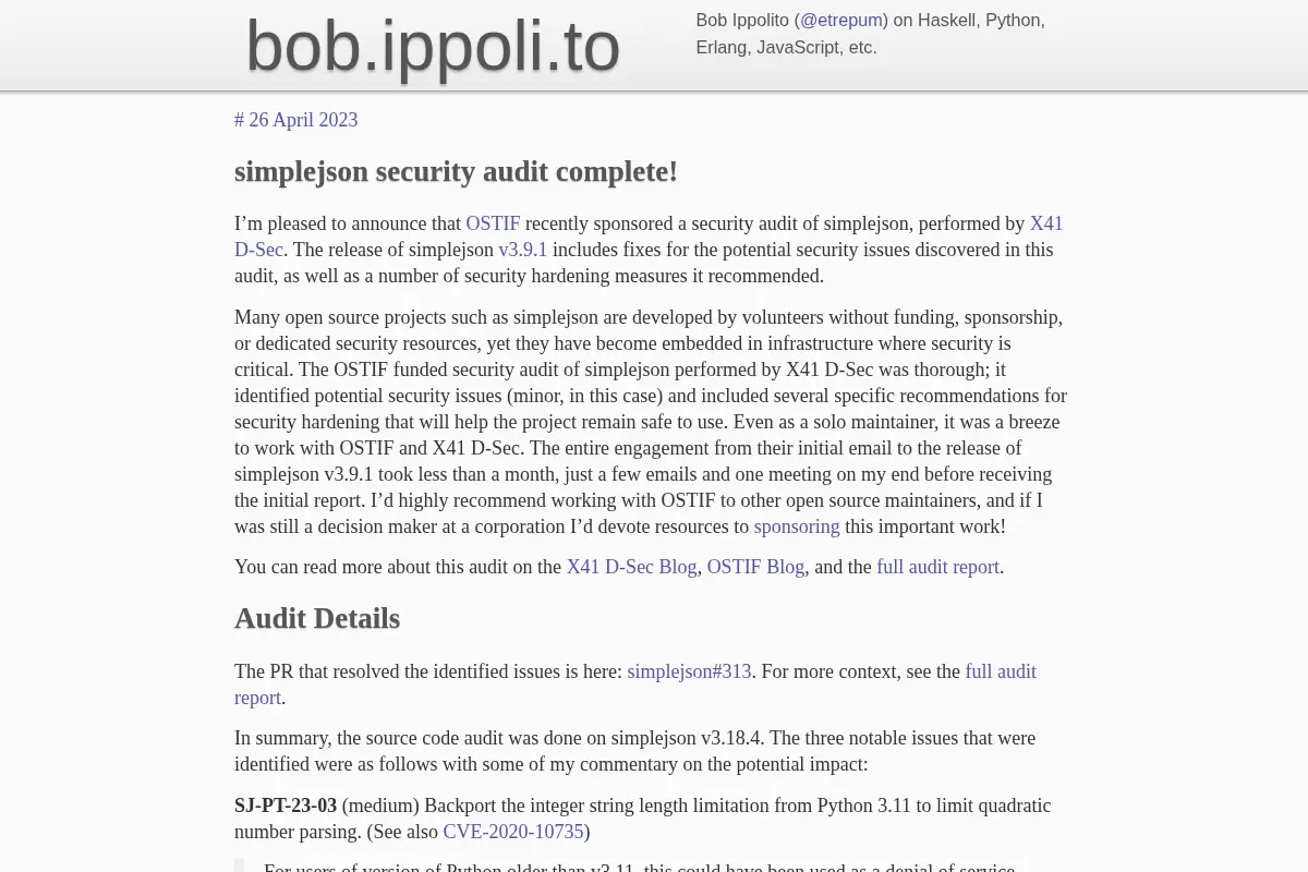 Bob Ippolito's Blog