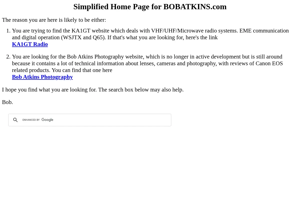 Bob Atkins KA1GT