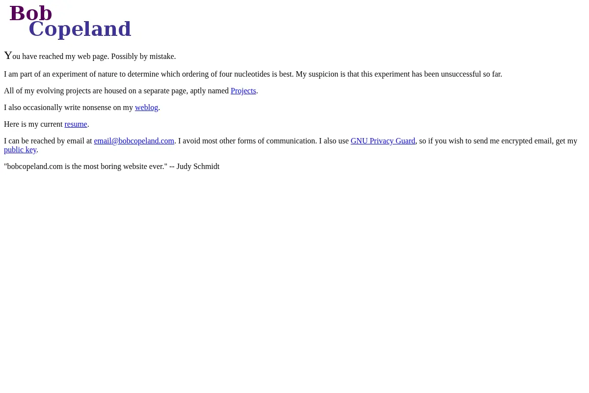 Bob Copeland's Web Page