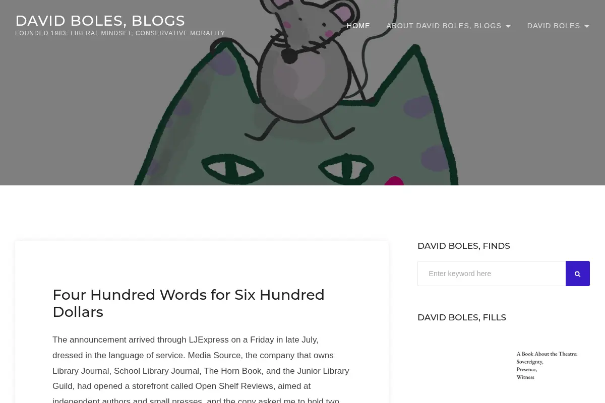 David Boles, Blogs