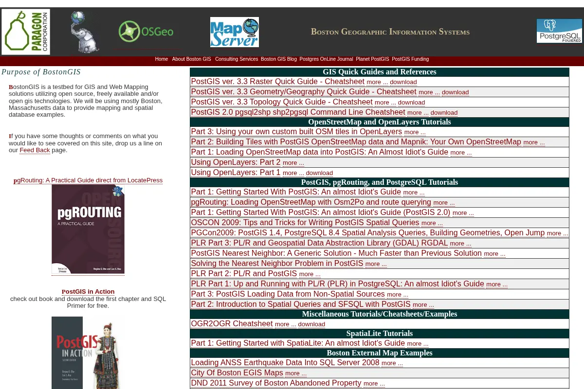 Boston GIS: Geographic Information Systems Web Mapping OpenGIS and open source Solutions