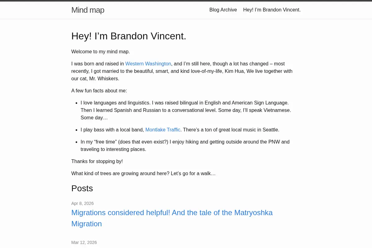 Hey! I’m Brandon Vincent. | Mind map