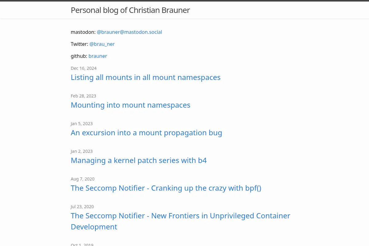 Personal blog of Christian Brauner