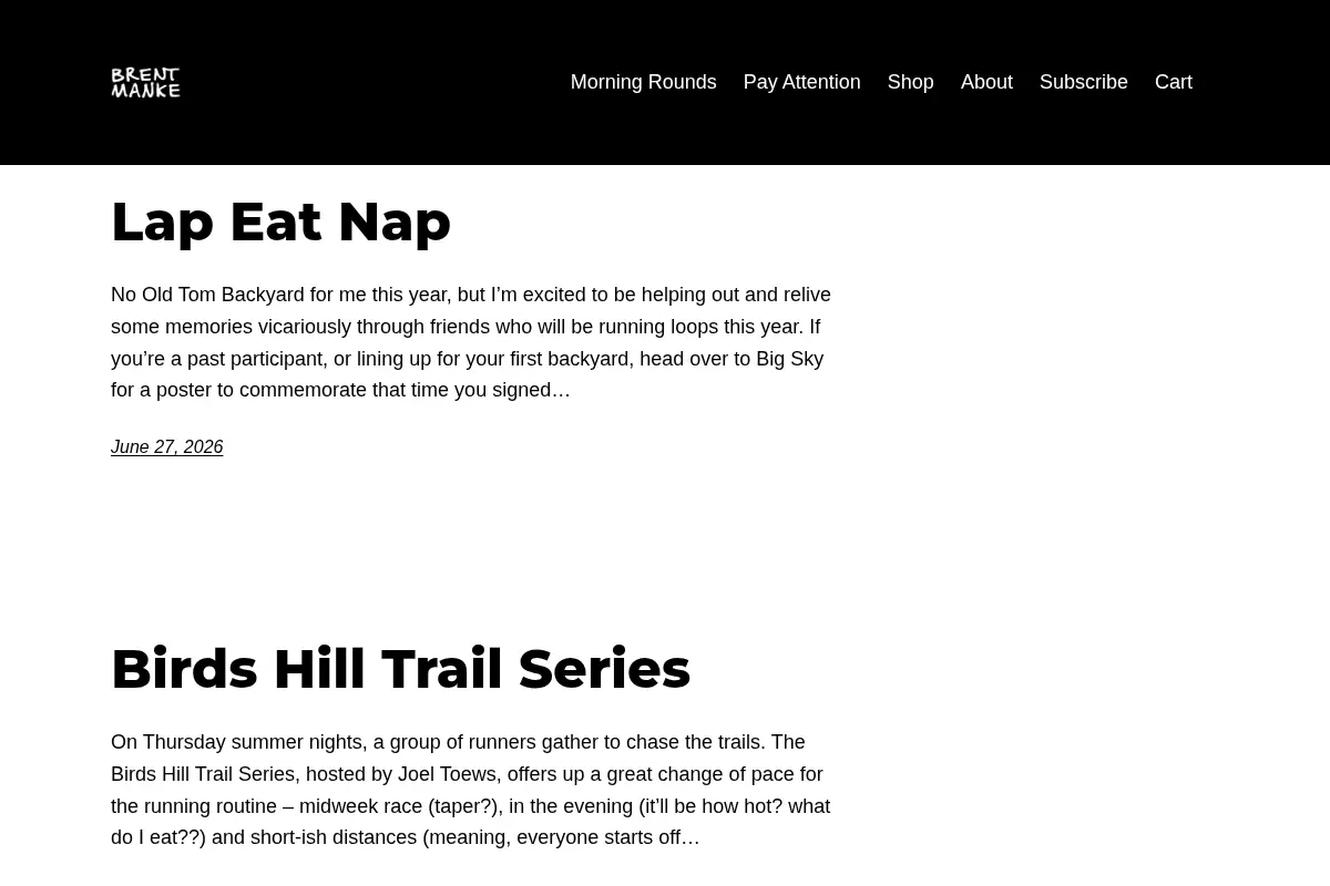 BrentManke.com – Words and doodles about running and adventure.