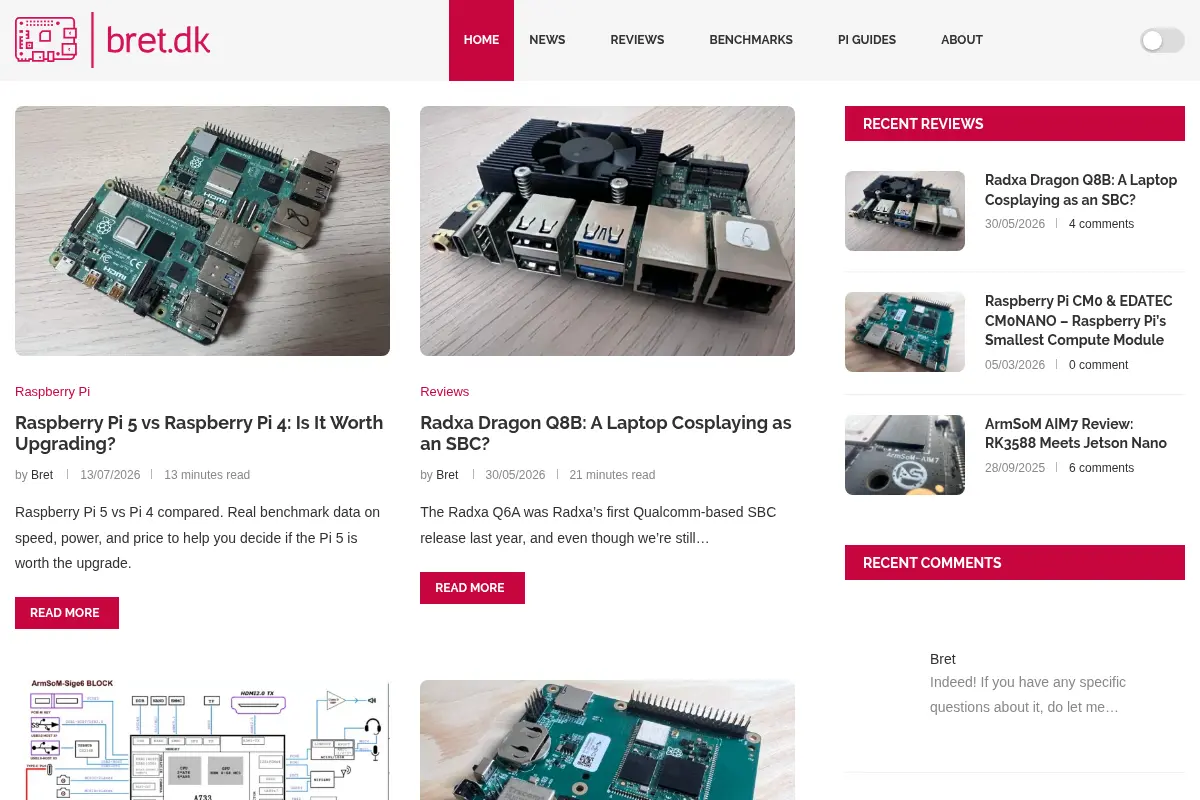bret.dk - Explore the latest single-board computers (SBCs), including reviews and benchmarks for Raspberry Pi.