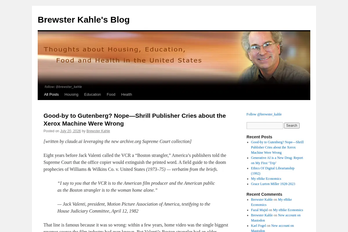 Brewster Kahle's Blog
