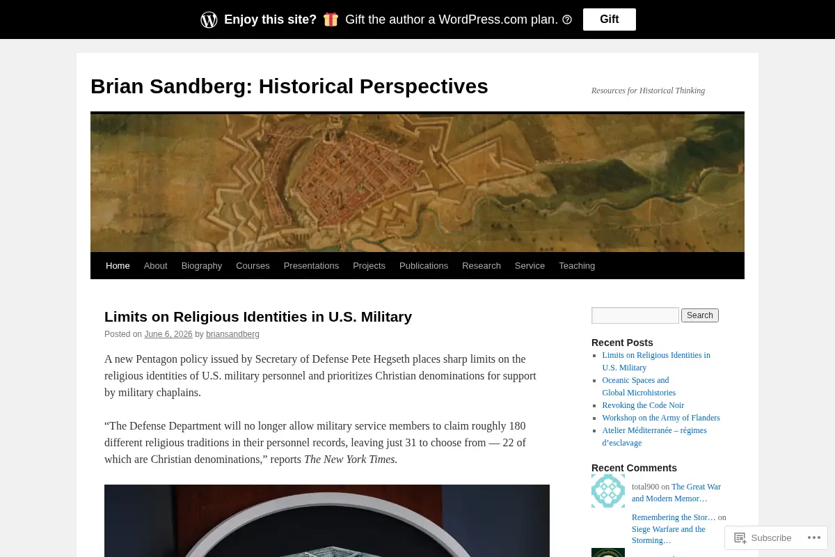 Brian Sandberg: Historical Perspectives