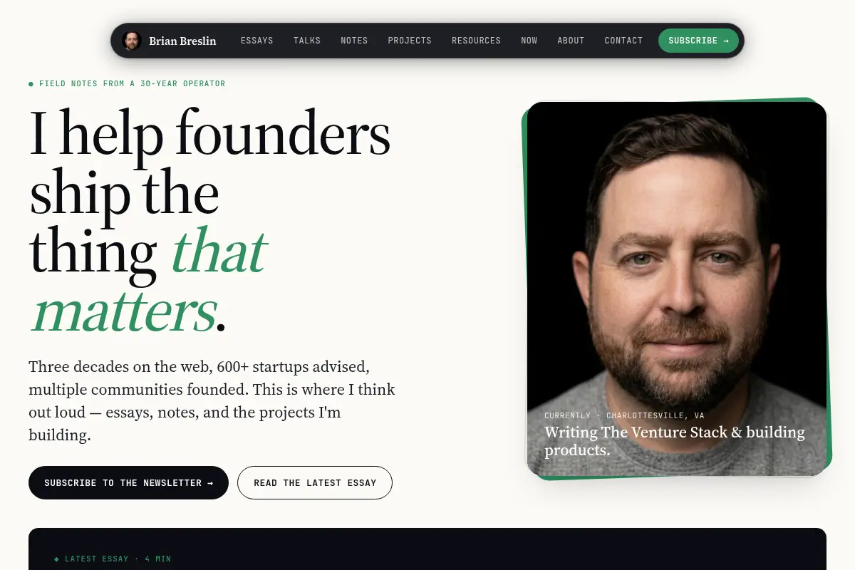 Brian Breslin · Operator · Builder · Community Architect